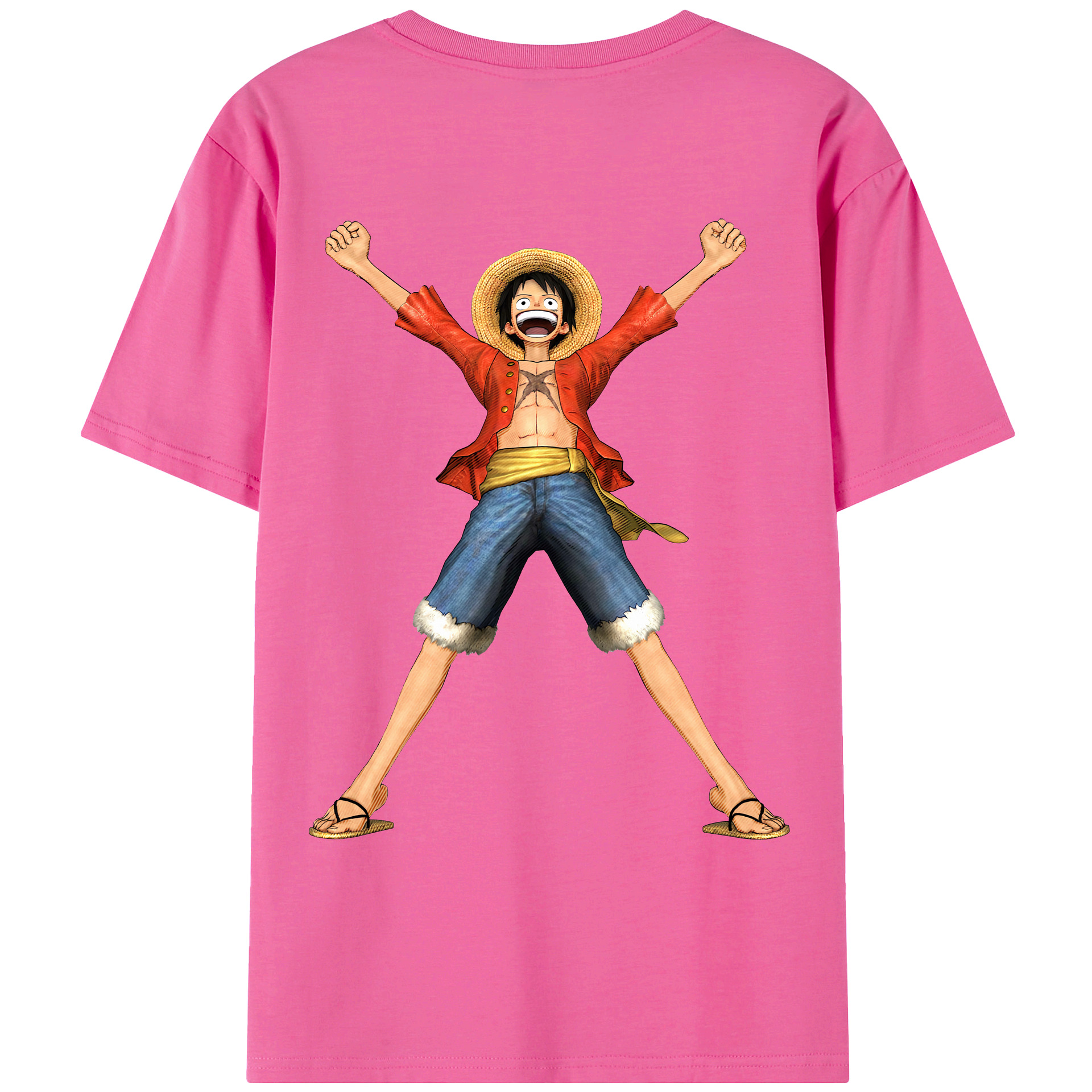 ワンピース モンキー・D・ルフィ ONE PIECE Monkey D. Luffy レディース半袖Tシャツ(バックプリント)